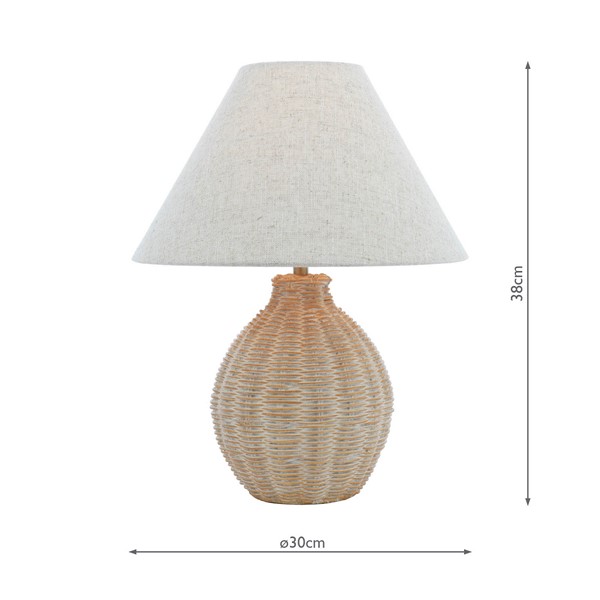 (image for) Laura Ashley Fernhill Table Lamp Matt Cream With Shade